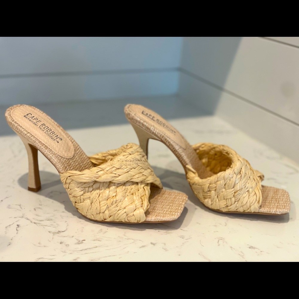 Rattan Square Open Toe Sandals